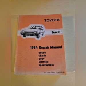 Toyota Tercel 1984 OEM Shop Service Repair Manual Great Condition Vintage